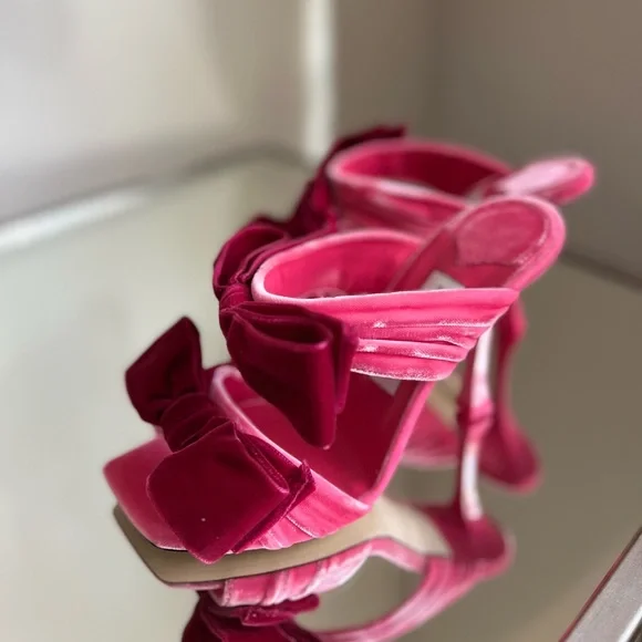 New JIMMY CHOO Flaca 100 Bow-Embellished Velvet Mules 36 $1,095 - Picture 13 of 15